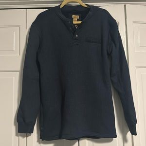 M Telluride Clothing Company Navy Fleece Lined Henley.